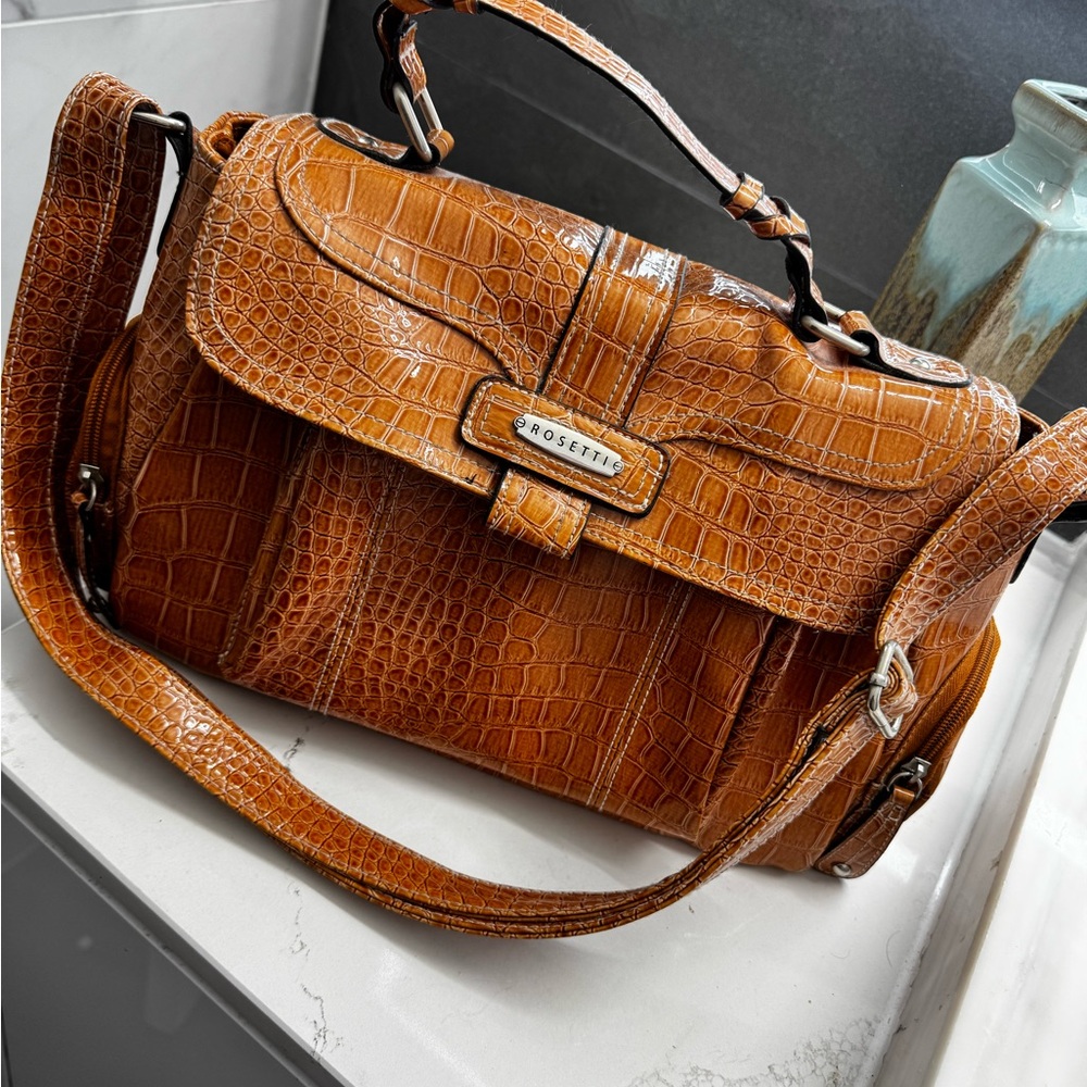 Rosetti Orange Croc-Embossed Women's Bag